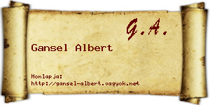 Gansel Albert névjegykártya